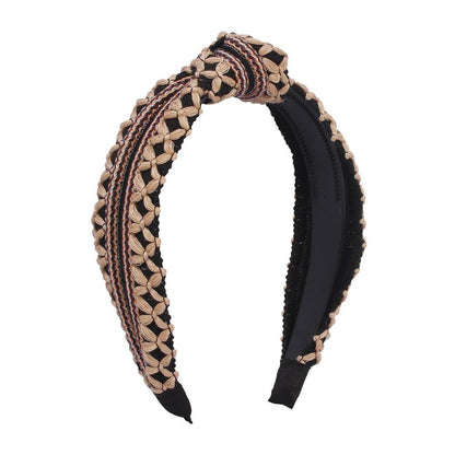 F389 Xiaoxiang fashion headband retro wide-brimmed press hair braided headband temperament ladies hair accessories
