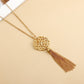 Jewelry INS Hollow Lotus Tassel Long Necklace Sweater Chain Female Simple Autumn and Winter Necklace
