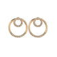 Pop Sapphire Blue Rhinestone Earrings Retro Fashion Alloy Size Round Earrings Front and Back Stud Earrings