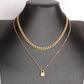 Necklace female clavicle chain niche trendy ins simple cold hip-hop padlock double-layer set chain bouncy di net red accessories