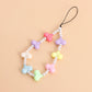 Ornament Cartoon Warm Color Exaggerated Geometric Heart Pearl Phone Chain Acrylic Accessories Ornament