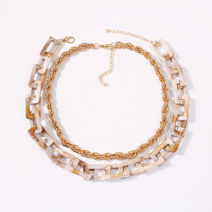 N855 Accessories Creative Fashion Night Hip Hop Resin Set Necklace Tide Brand Jewelry