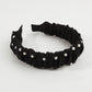 F4549 Xiaoxiang fabric pearl headband women's French elegant net red fold high skull top non-slip headband