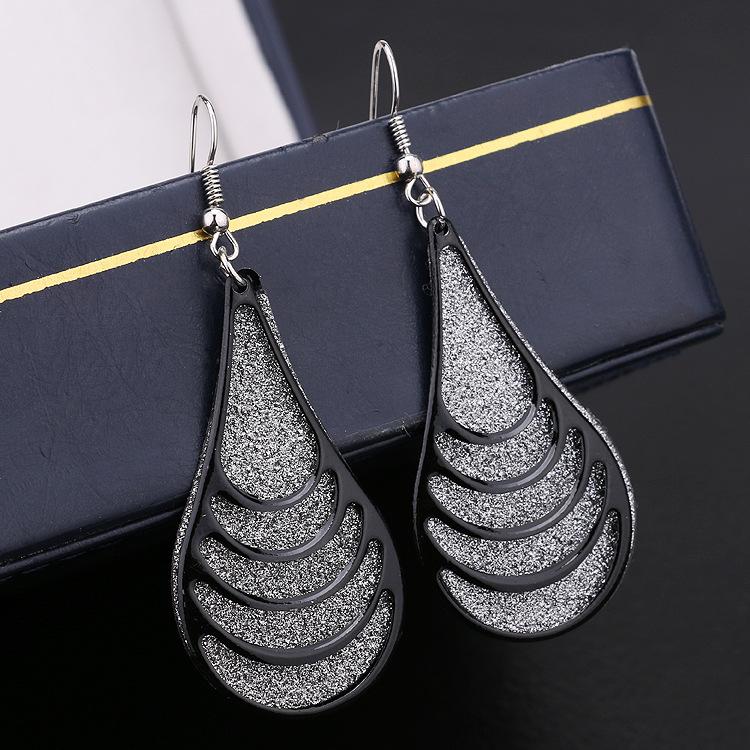 Popular Fashion Exaggerated Water Drop Alloy Frosted Earrings Boutique Earrings Earrings
