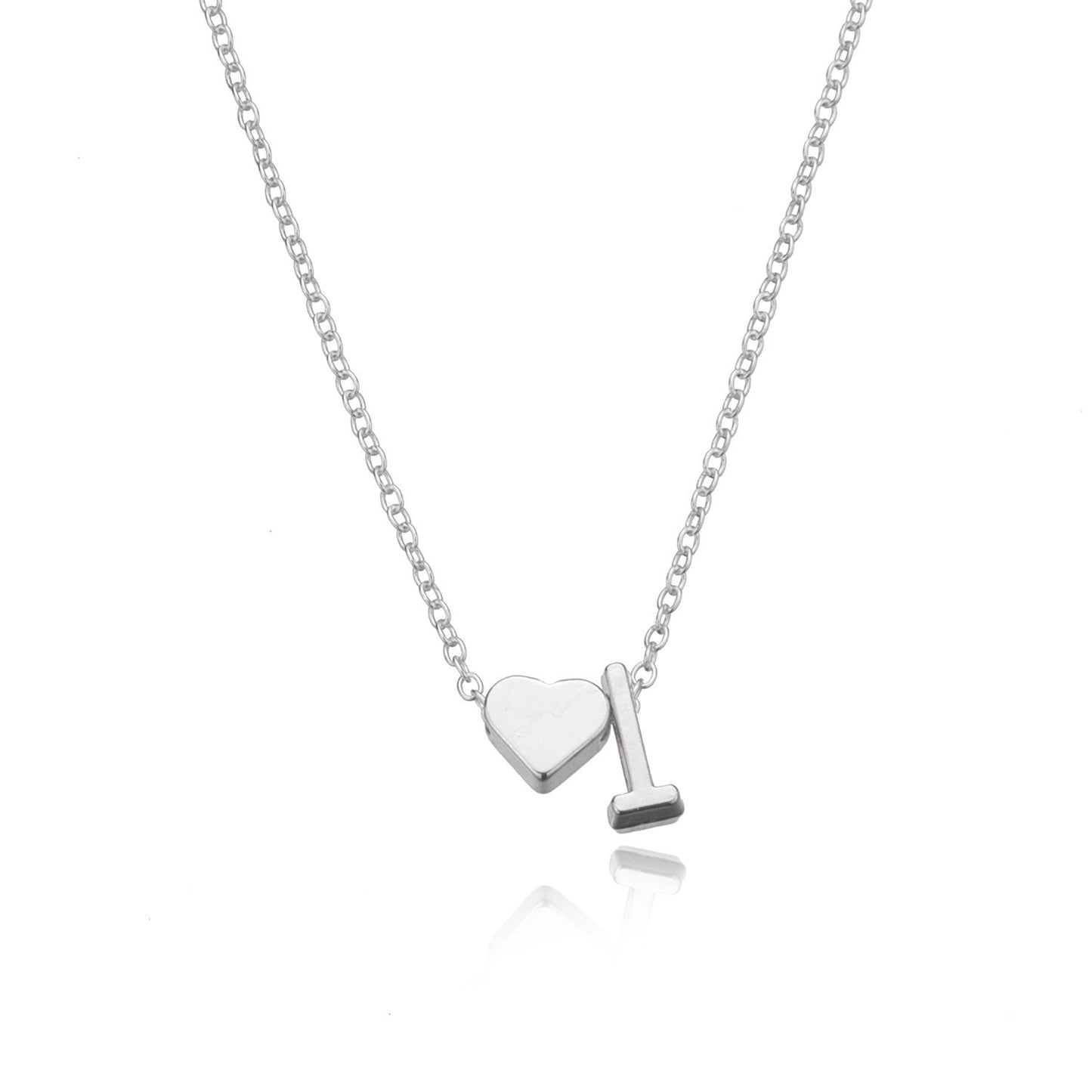 Fashion Accessories Peach Heart Single Layer Alphabet Necklace Female ABC English Pendant