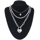 Jewelry simple ins net red same style buckle chain necklace female fresh love pendant lock necklace