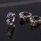 Fashion ring personality male and female models inlaid skull three-dimensional multi-color magic eye personality ring