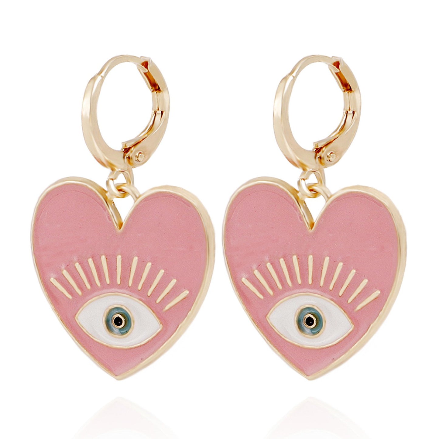 Jewelry ins color devil's eye heart-shaped pendant earrings female trendy cool eyes love earrings
