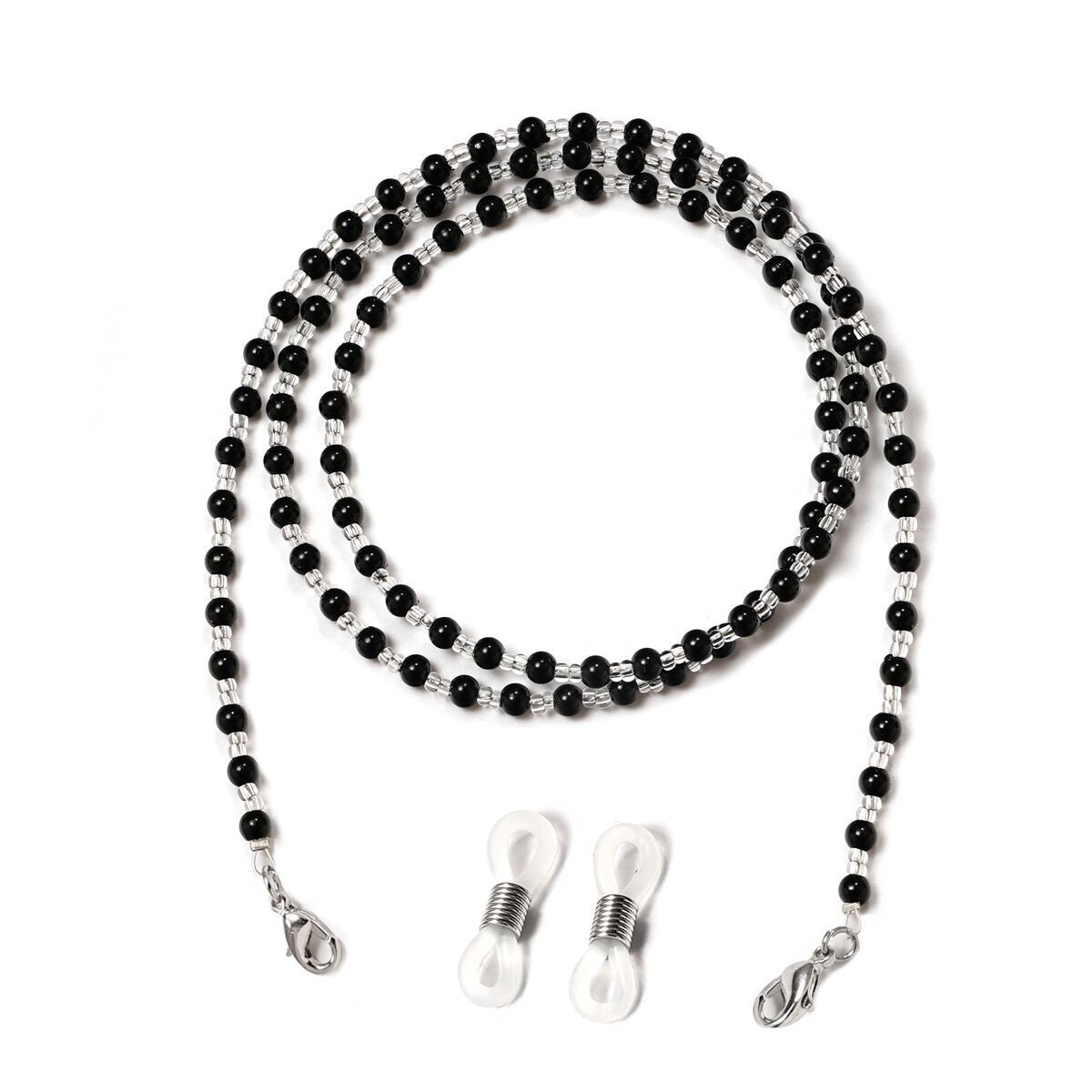Popular Jewelry Black and White Pearl Non-slip Anti-lost Glasses Chain Mask Lanyard