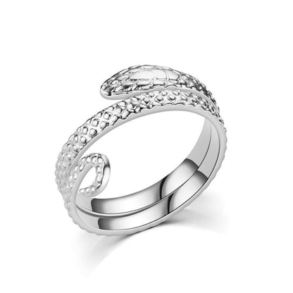 Hip Hop Open Titanium Steel Ring Snake Ring Vintage Stainless Steel Ring Jewelry
