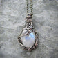 Explosive Jewelry Moonstone Necklace Female Pendant Retro Bohemian Leaf Rattan Accessories