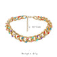 Fashion simple short rainbow aluminum chain sideways chain ins personality creative collarbone single chain necklace female