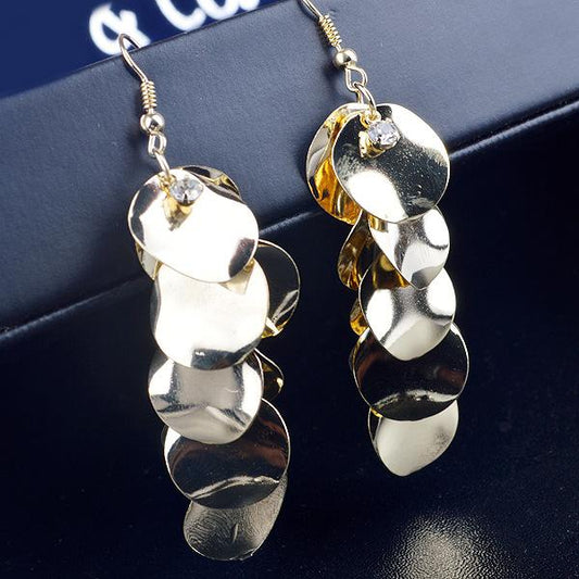 Long Metal Sequin Earrings Fashion Shiny Disc Earrings Direct Supply