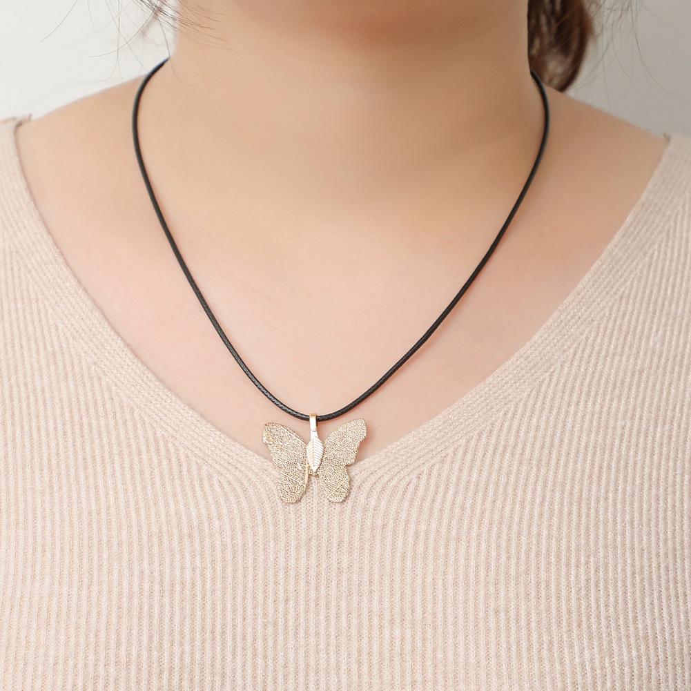 Creative Personality Necklace Painted Butterfly Plating Leaf Jewelry