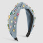 F4948 Fabric Knotted Elegant Headband Waffle Creative Horse Eye Diamond Temperament Light Luxury Personalized Headband