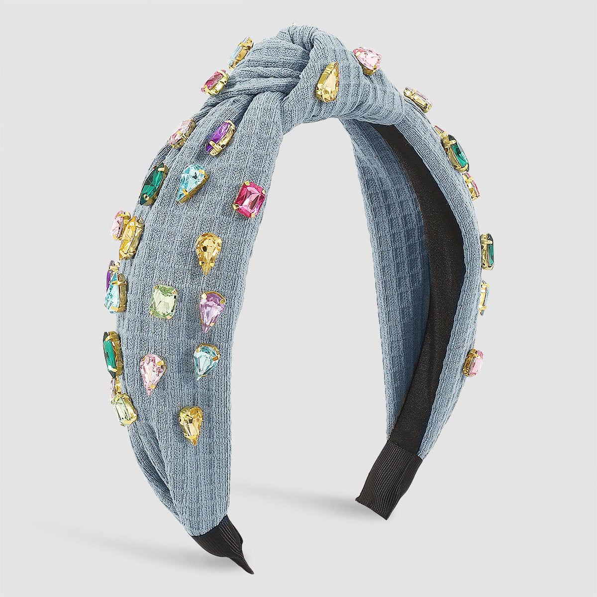 F4948 Fabric Knotted Elegant Headband Waffle Creative Horse Eye Diamond Temperament Light Luxury Personalized Headband