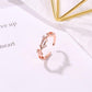 Small fresh ring literary fan with diamond branch opening single ring creative cross rattan adjustable ring