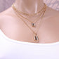 Mix and match geometric multi-layer jewelry square brand black diamond pendant snake bone chain temperament lock necklace