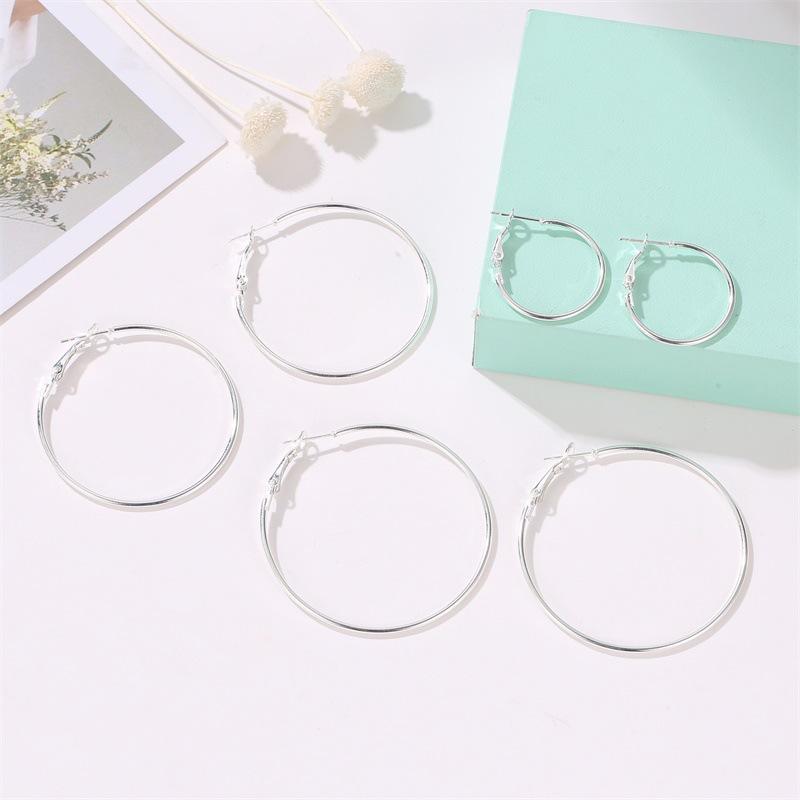 Fashion large, medium and small set circle stud earrings 6-piece set geometric earrings