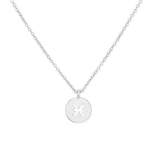 Explosive Jewelry Twelve Constellation Necklace Pisces Round Cake Pendant Clavicle Chain