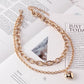 Fashion Metal Love Double Layer Necklace Versatile Simple Ladies Peach Heart Clavicle Sexy Necklace