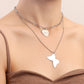 Jewelry trend double snake bone chain glossy love butterfly pendant necklace female ins metal
