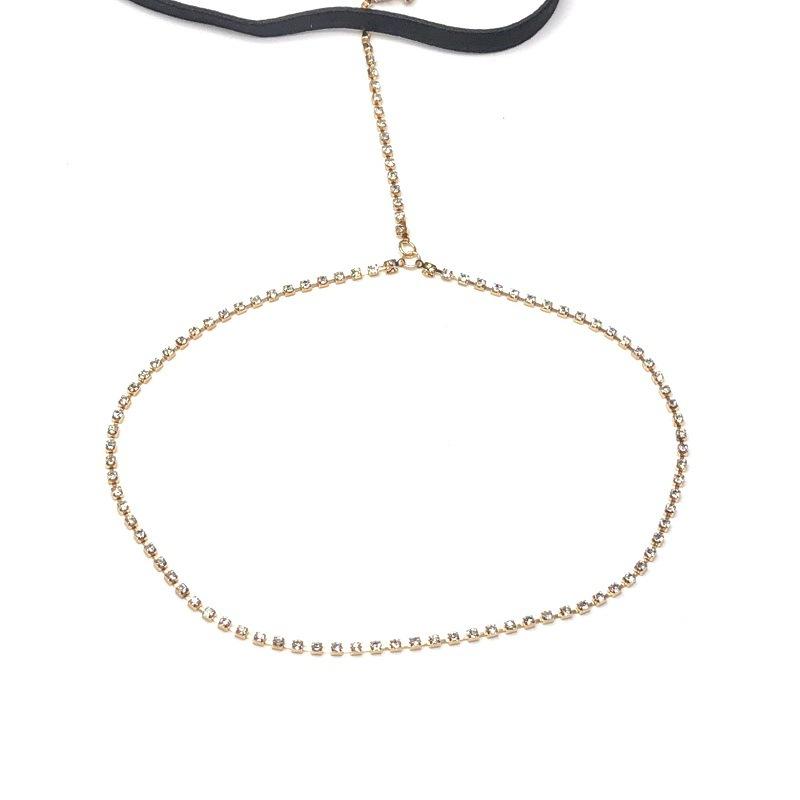 Trend rhinestone elastic leg chain female fashion rhinestone thigh chain simple street shooting chain beach accessories