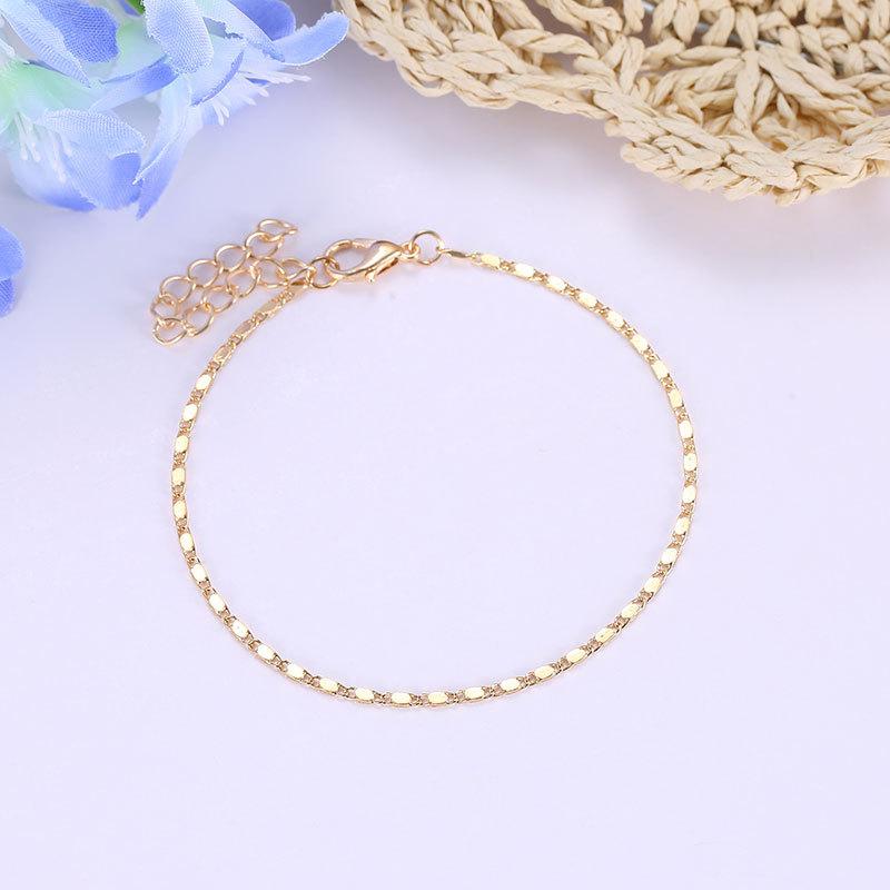 Simple Beach Ladies Anklet Anklet Metal Chain Trend Fashion Female Foot Bare Chain