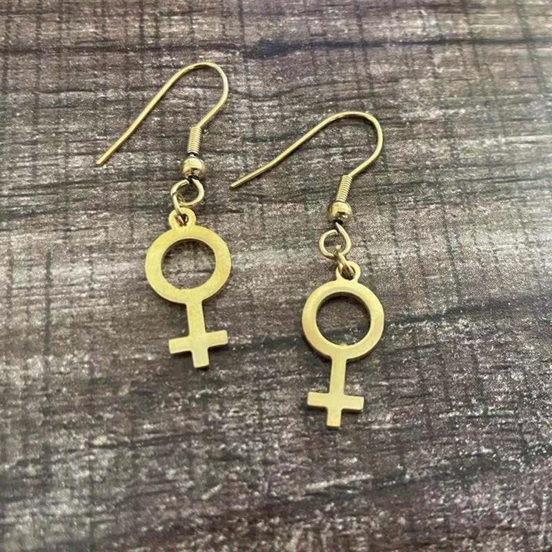 316L Titanium Steel Colorfast Feminine Symbol Earrings Feminist Trinkets