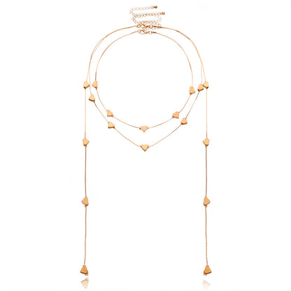 Jewelry Fashion Sexy Multi-layer Heart Chain Necklace Women's Street Shoot Retro Temperament Personality Necklace
