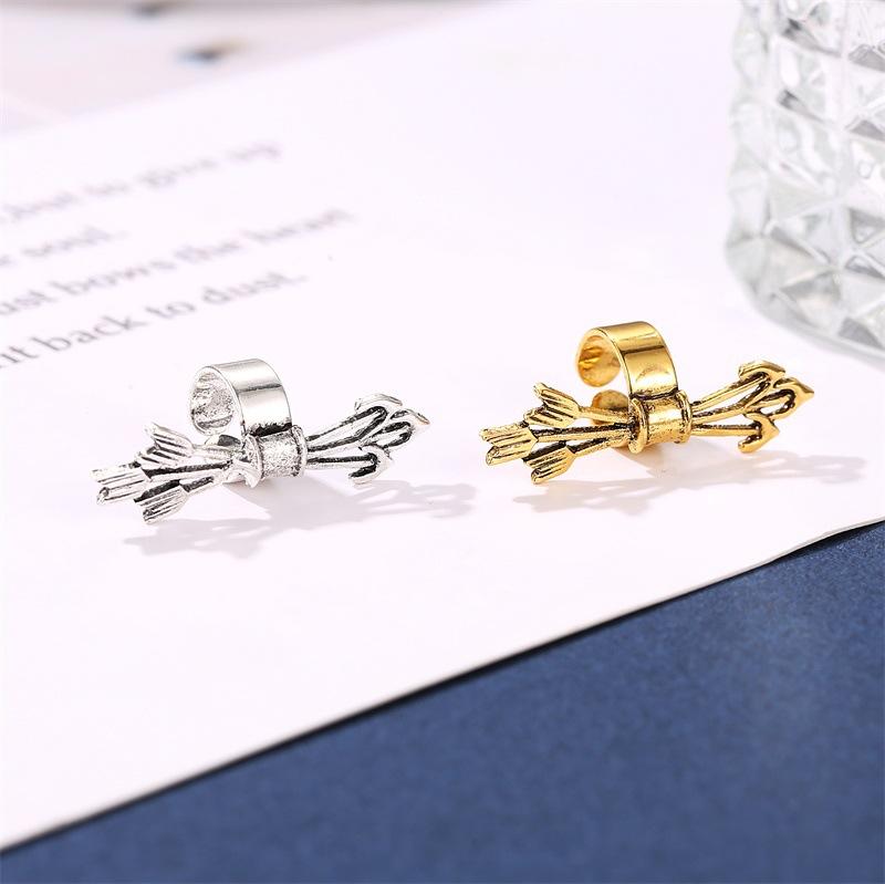 Popular Fashion Jewelry Earrings Temperament Cross Retro Metal Ear Bone Clip Trend Men's and Women's Personality Ear Clip