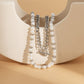 Jewelry Creative Round Beads Mixed Color Necklace Double Layer Metal Sweet Cool OT Buckle Imitation Pearl Necklace