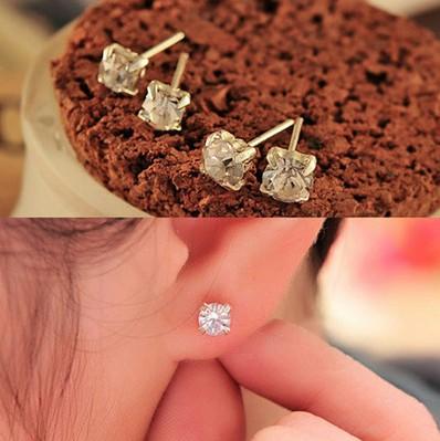 Jewelry Flash Diamond Alloy Earrings Claw Diamond Crystal Gemstone Earrings Lulu Earrings