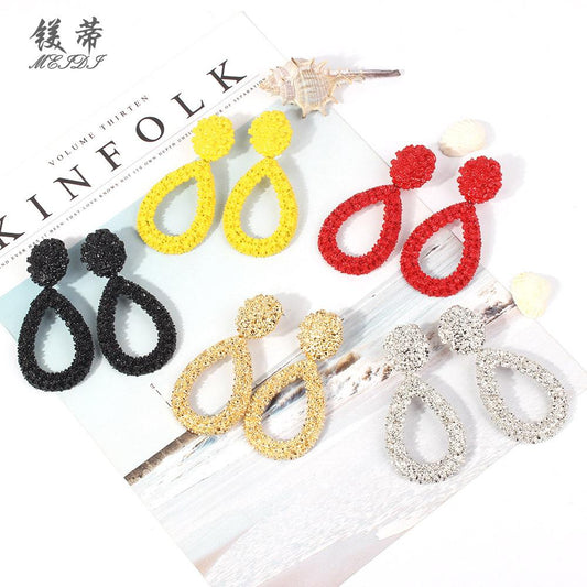 Magnesium Di E4824 Fashion Explosion Style Personality Trend Water Drop Hollow Earrings Female