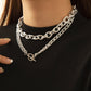 Hip-hop Simple Retro Twist Chain Necklace Female Trend Metal OT Buckle Clavicle Chain Necklace