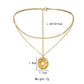 Double layer stainless steel retro coin pearl pendant necklace titanium steel sexy temperament elegant clavicle chain female
