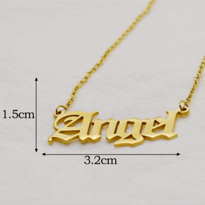 Stainless Steel Angel Necklace Net Red Same Style Angel Letter Pendant Girls Jewelry