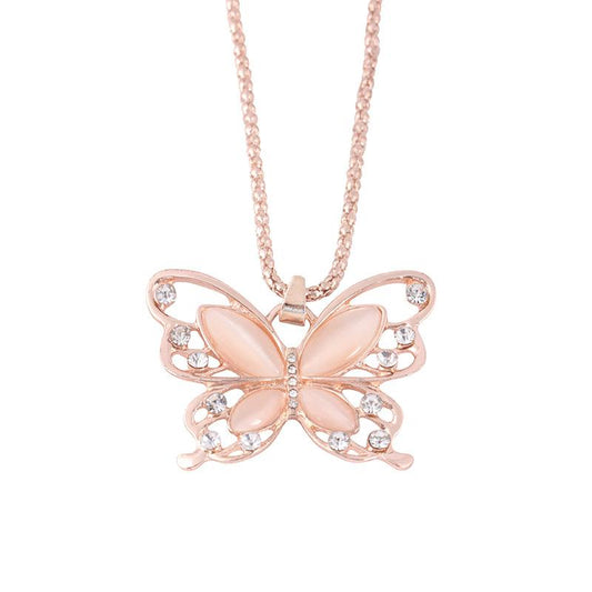 Fashion Butterfly Necklace Creative Animal Pendant Personality Simple Diamond Jewelry