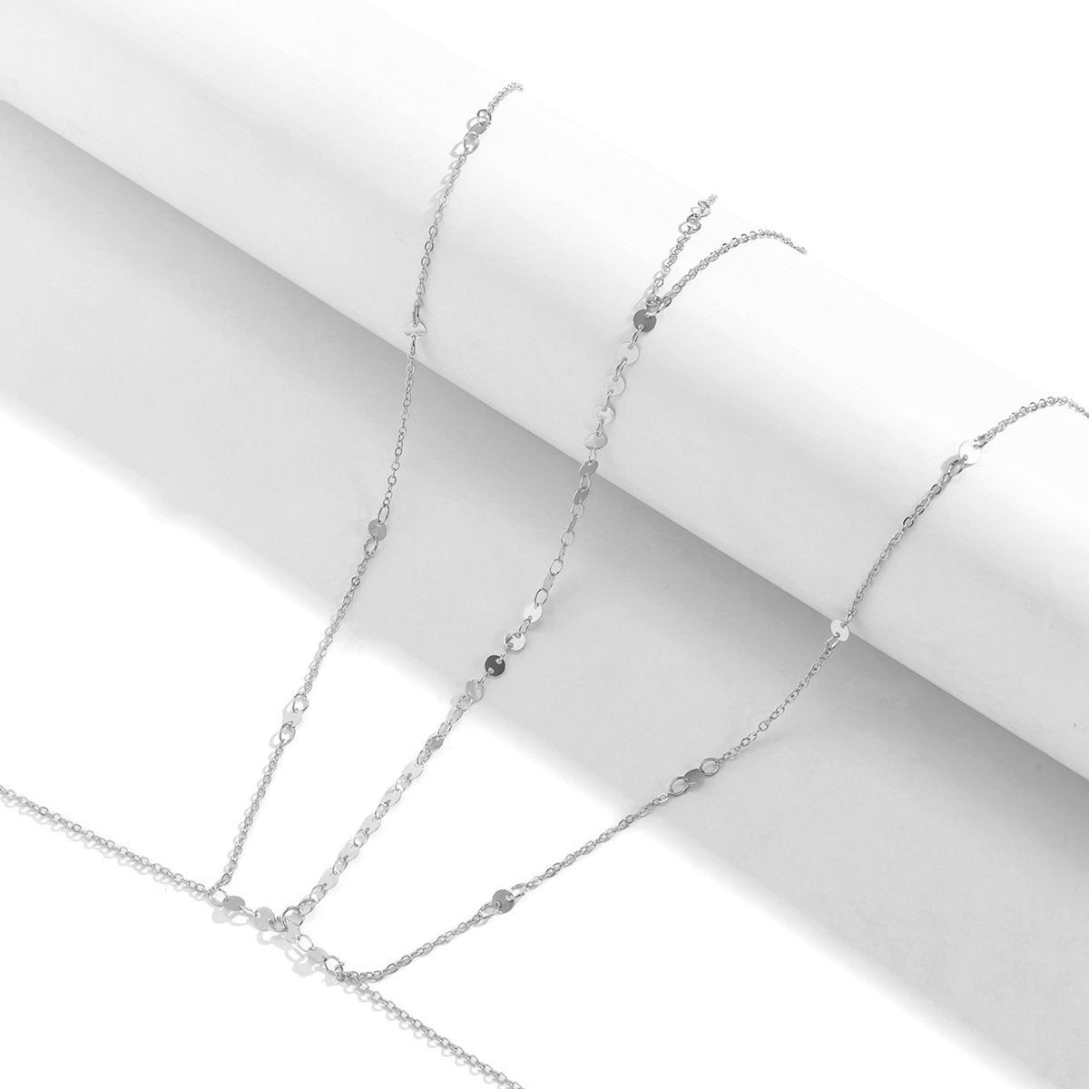 Jewelry simple sequins multi-layer cross body chain sexy street shooting chain geometric chest chain female