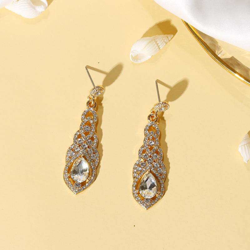 Earrings Exaggerated Brilliant Bridal Wedding Stud Earrings Classic Diamond Long Earrings Jewelry