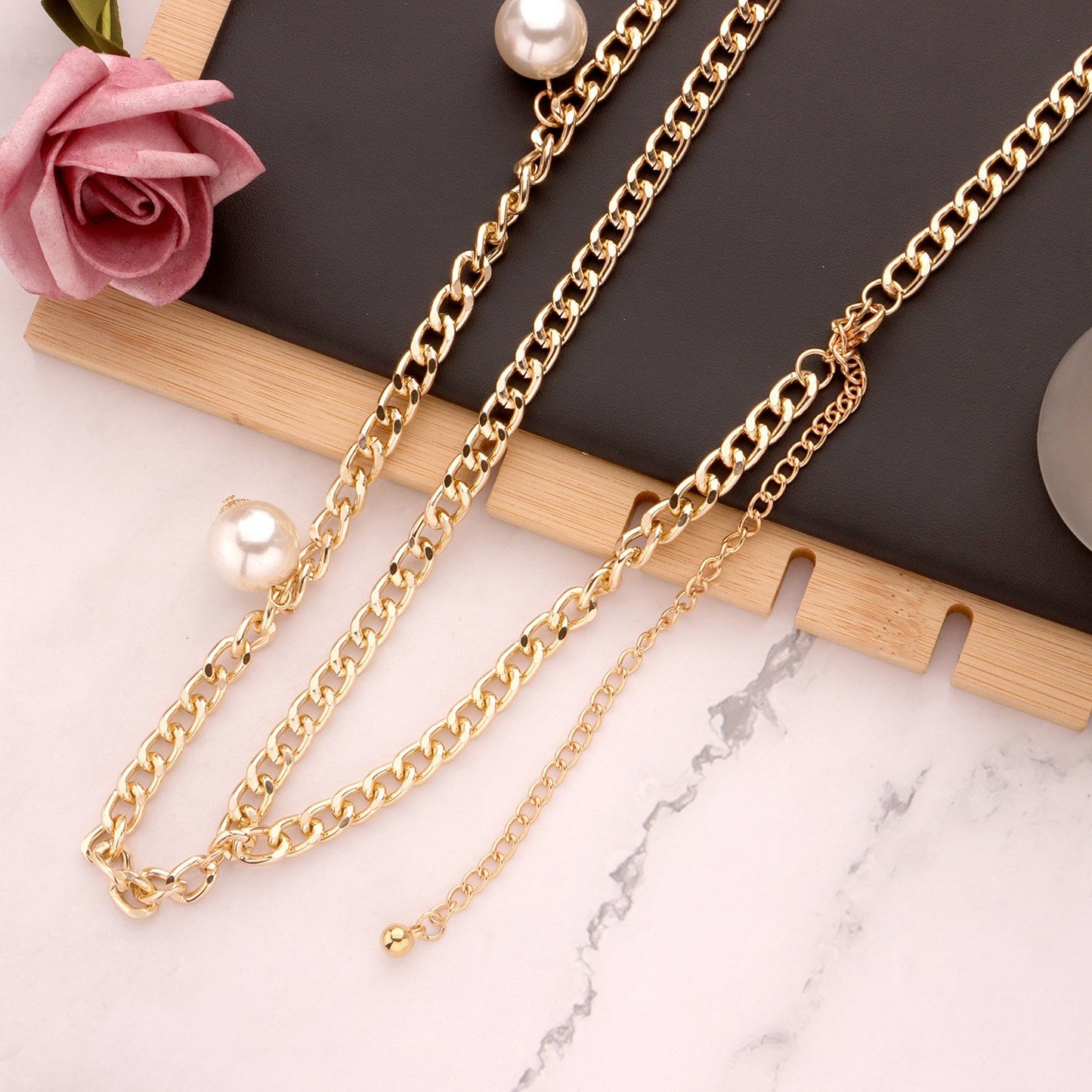 Jewelry Fashion Pearl Alloy Chain Body Chain Female Punk Exaggerated Sexy Metal Waist Chain