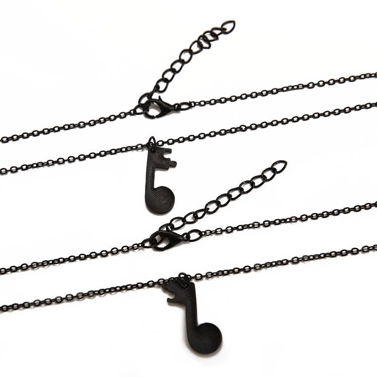 Clavicle Chain Music Note Logo Pendant Short Couple Music Necklace Two