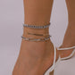 A139 multi-layer anklet personality simple metal chain foot decoration punk sweet and spicy snake bone hit color accessories