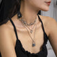 Jewelry Harajuku Gothic PU Belt Buckle Head Necklace Sweet Cool Punk Skull Lock Necklace