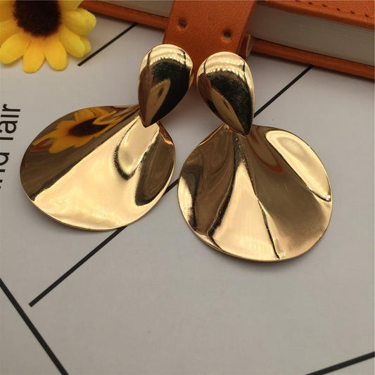 Simple Fashion Fold Shiny Stud Earrings Carnival Party Earrings Earrings Floor Stall Jewelry