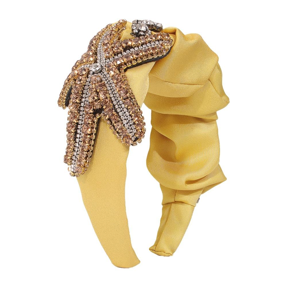F3182 Exaggerated personality starfish headband fabric retro light luxury hair accessories palace diamond dinner headband