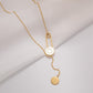 18K Gold Smiley Smile Pendant Simple Expression Clavicle Chain Female Tassel Necklace Gift Girlfriend