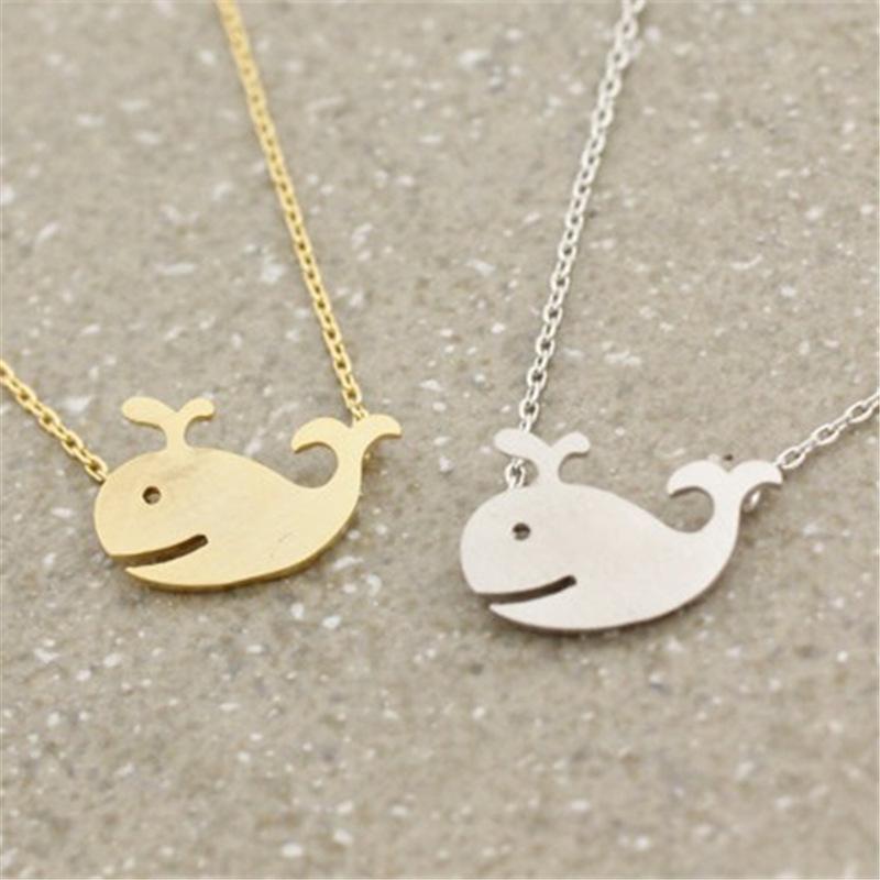 Explosive jewelry temperament small whale necklace cute fresh whale this life whale decoration clavicle chain