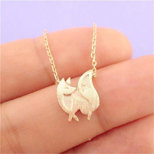 Personality creative cute little fox animal pendant exquisite clavicle chain jewelry