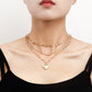 Jewelry love-shaped pendant multi-layer trend choker cold temperament metal love pendant female